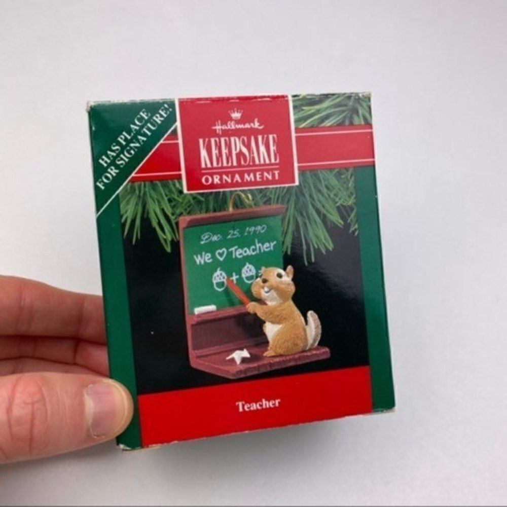 Hallmark Keepsake Ornament Handcrafted Chipmunk Teacher 1990 - Picture 6 of 10